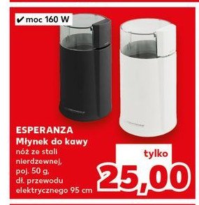 Młynek do kawy 160w czarny Esperanza promocja