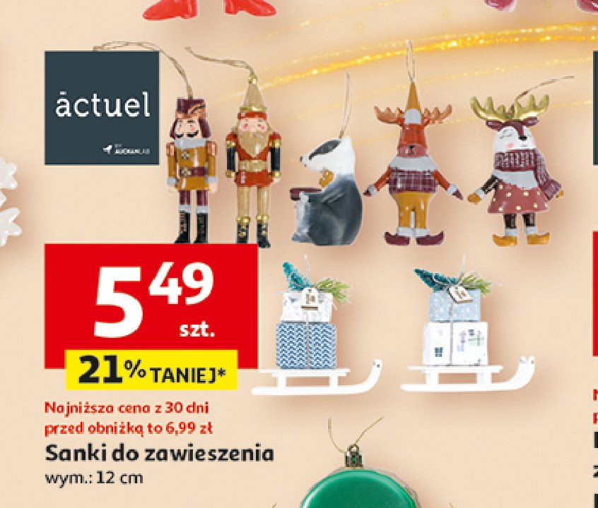 Sanki do zawieszenia 12 cm Actuel promocja w Auchan