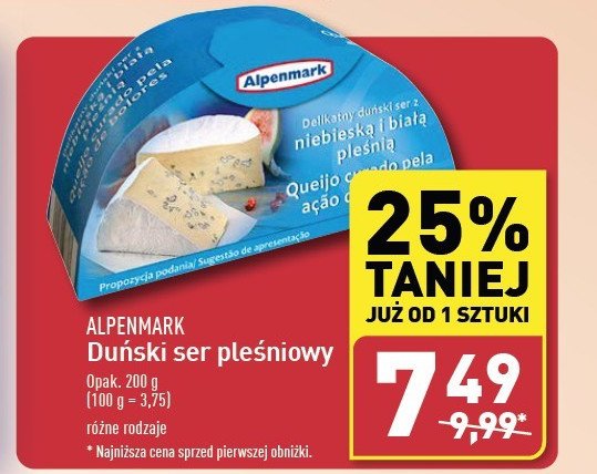 Ser z niebieską i białą pleśnią Alpenmark promocja