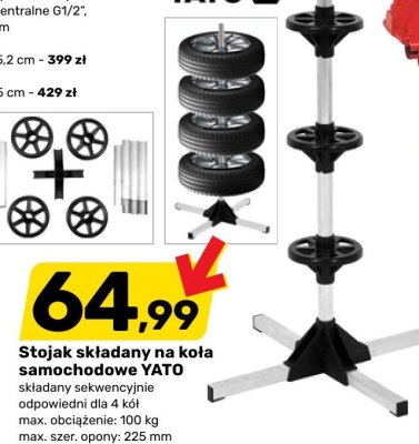 Stojak składany na koła samochodowe YATO promocja w Bricomarche