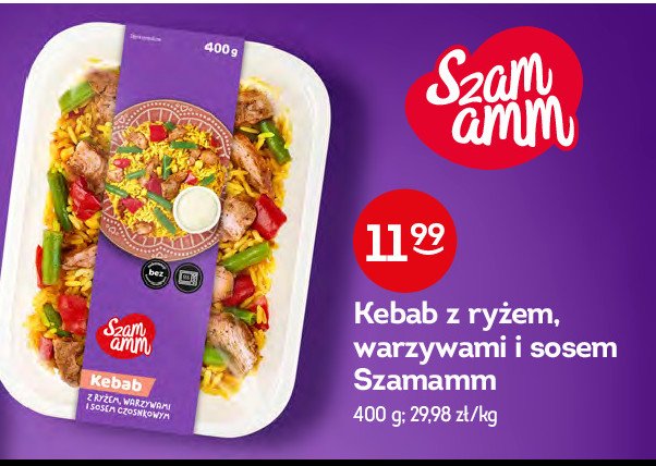 Kebab drobiowy z ryżem i sosem czosnkowym Szamamm promocja