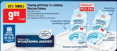 Twaróg półtłusty 3 x mielony Mleczna Polana promocja w POLOmarket