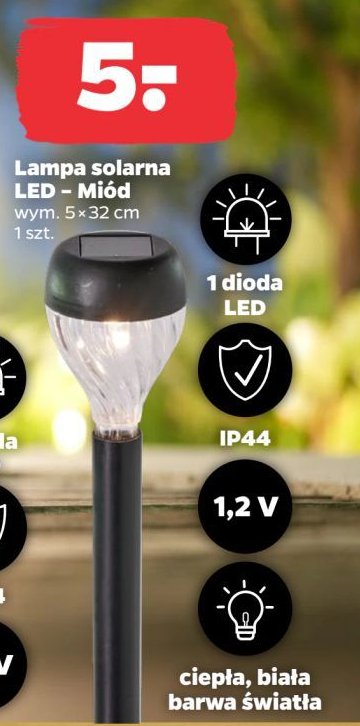 Lampa solarna led mi贸d 32 cm promocja