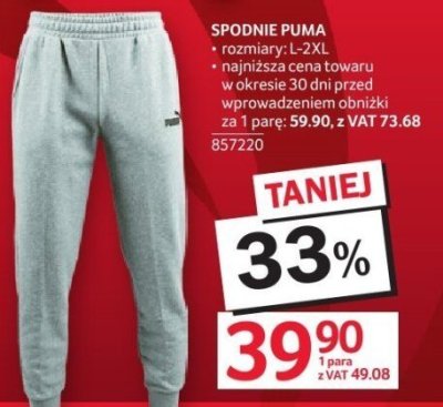 Spodnie Puma rozmiary: L-2XL promocja w Selgros