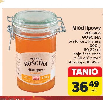 Miód lipowy nektarowy Polska gościna promocja w Carrefour Market