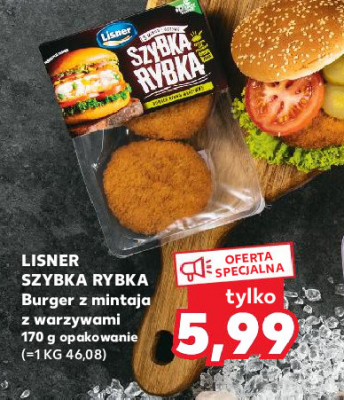 Burger rybno-warzywny Lisner szybka rybka promocja