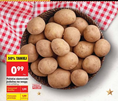 Ziemniaki polskie jadalne na wagę promocja w Biedronka