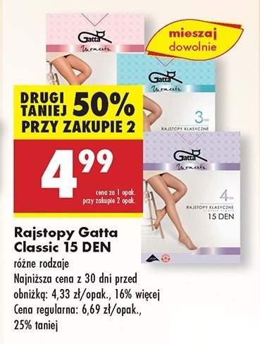 Rajstopy classic 15 den rozm. 4 Gatta promocja