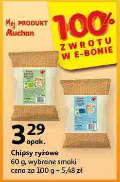 Chipsy ryżowe papryka Auchan promocja