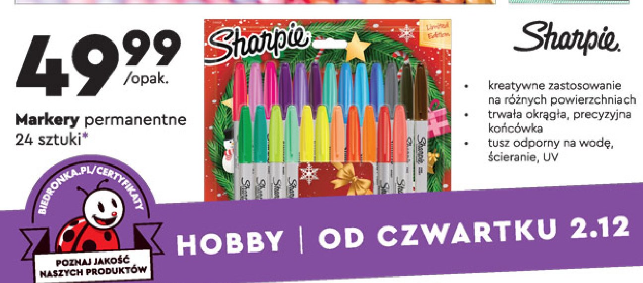 Markery permanentne Sharpie promocja