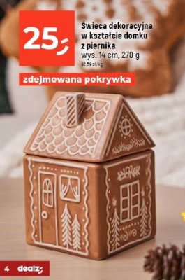 Świeca dekoracyjna w kształcie domku z piernika promocja w Dealz