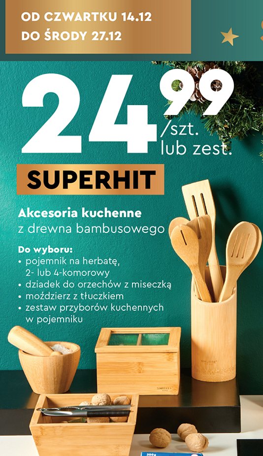Zestaw przyborów kuchennych bambusowych promocja w Kaufland