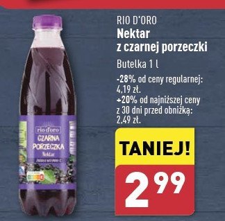 Nektar czarna porzeczka Rio d'oro promocja