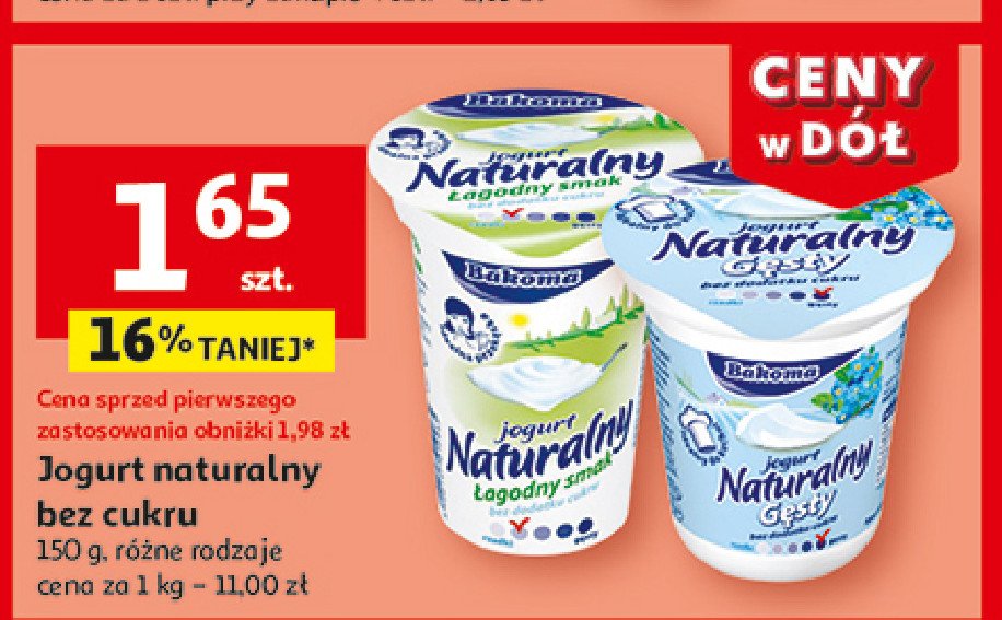 Jogurt naturalny gęsty Bakoma naturalny promocja