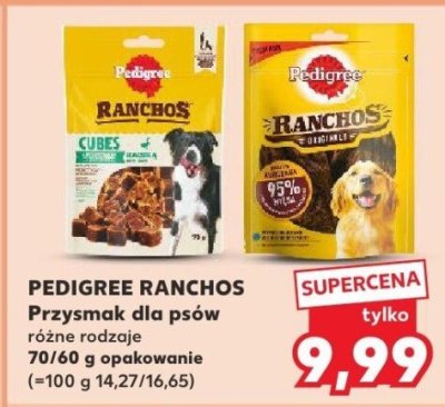 Przysmak dla psów PEDIGREE RANCHOS różne rodzaje 70/60 g promocja w Kaufland