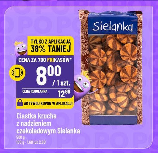 Ciastka kruche z nadzieniem czekoladowym Sielanka promocja