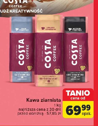 Kawa Costa coffee cafee crema velvet promocja