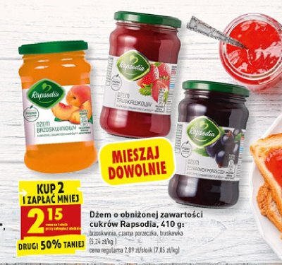 Dżem czarna porzeczka Rapsodia promocja