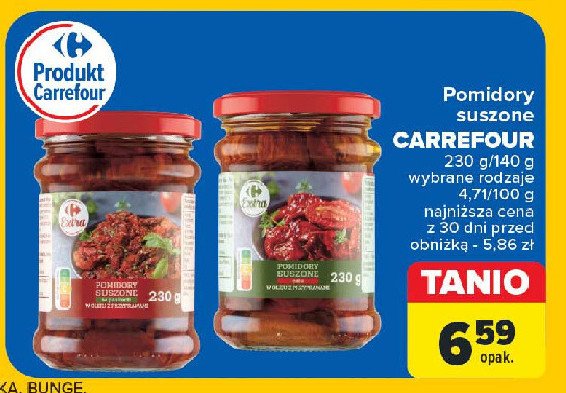 Pomidory suszone paski w oleju Carrefour promocja