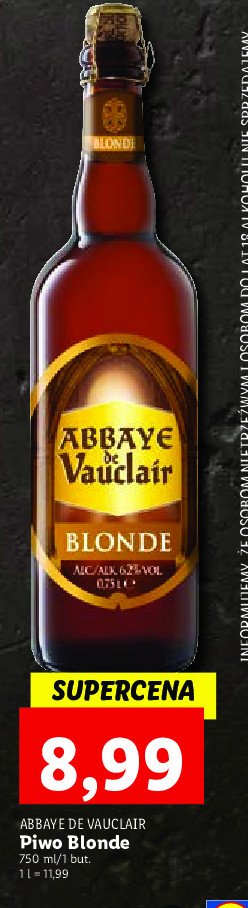 Piwo Abbaye de vauclair biere blonde promocje
