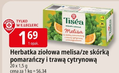 Herbatka ziołowa melisa/ze skórką pomarańczy i trawą cytrynową E.Leclerc promocja w Leclerc