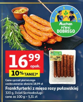 Frankfurterki z mięsa rasy puławskiej Auchan promocja w Auchan