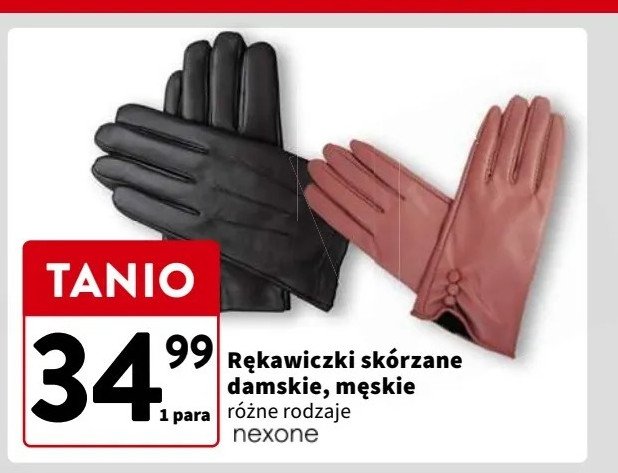 Rękawiczki skórzane męskie Nexone promocja w Intermarche