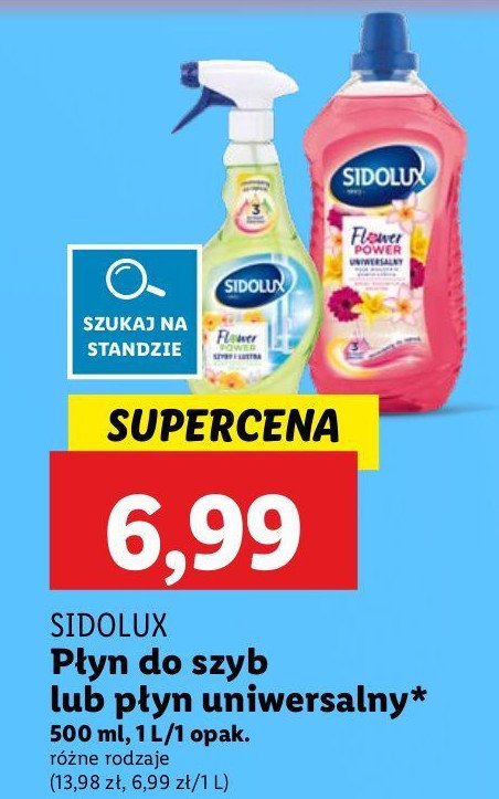 Płyn do mycia flower power Sidolux uniwersalny promocja