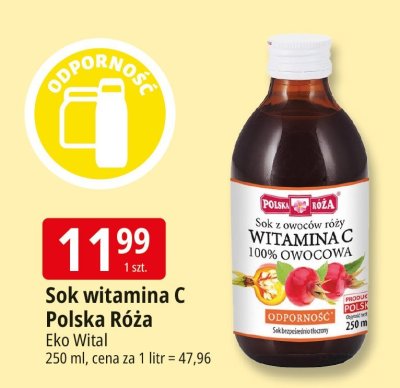 Sok witamina C Polska Róża Eko Vital promocja w Leclerc