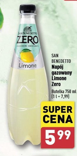 Napój limone San benedetto zero promocja w Aldi