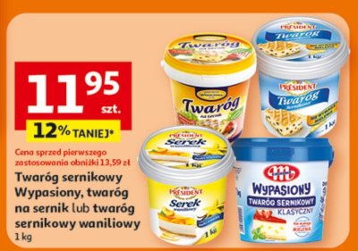 Twaróg sernikowy Wypasiony, twaróg na sernik lub twaróg sernikowy waniliowy promocja w Auchan