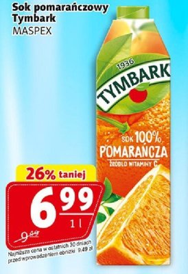Sok pomarańczowy Tymbark promocja w Prim Market