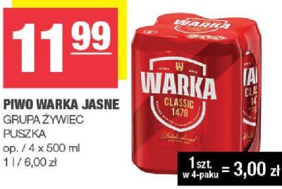 Piwo Warka Jasne promocja w SPAR