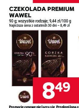 Czekolada gorzka 64 %  skórka pomarańczy Wawel promocja