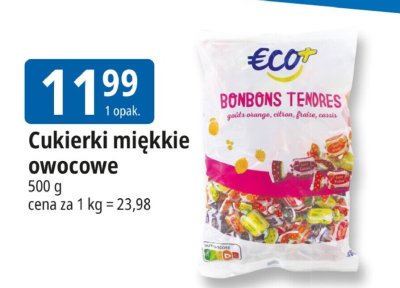 Cukierki miękkie owocowe ECO+ promocja w Leclerc