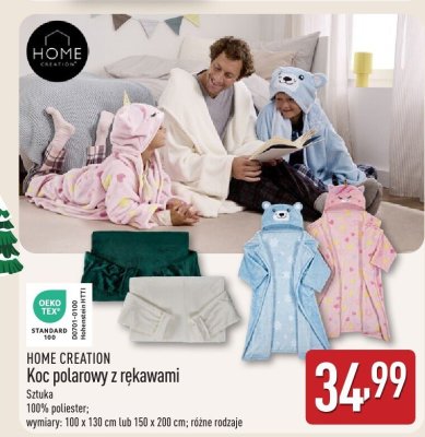 Koc polarowy z rękawami Home Creation promocja w Aldi