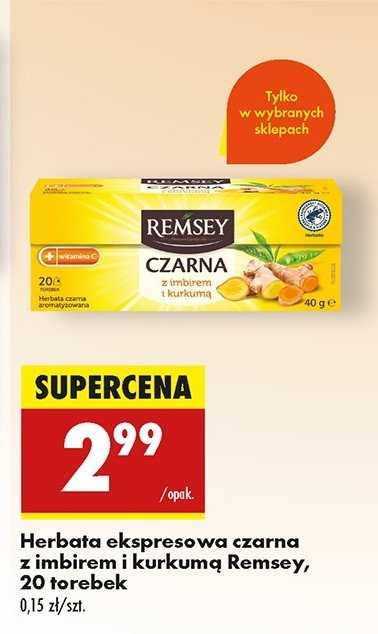 Herbata imbir i kurkuma Remsey promocja w Biedronka