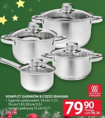 Komplet garnków 8 części Bahama promocja w Selgros