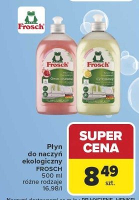 Płyn do naczyń ekologiczny Frosch różne rodzaje promocja w Carrefour