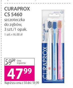 Szczoteczka do zębów cs 5460 ultra soft różowa niebieska biała Curaprox promocja