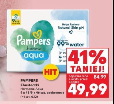 Chusteczki nawilżane Pampers aqua pure promocja