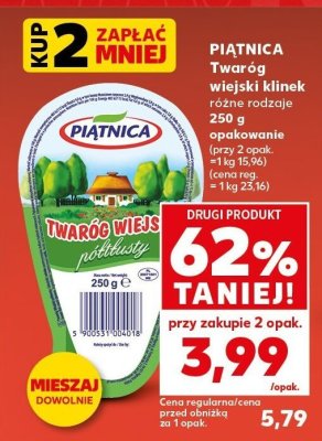 Twaróg wiejski klinek różne rodzaje promocja w Kaufland