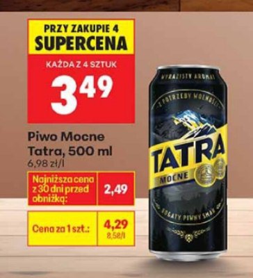 Piwo Mocne Tatra, 500 ml promocja w Biedronka