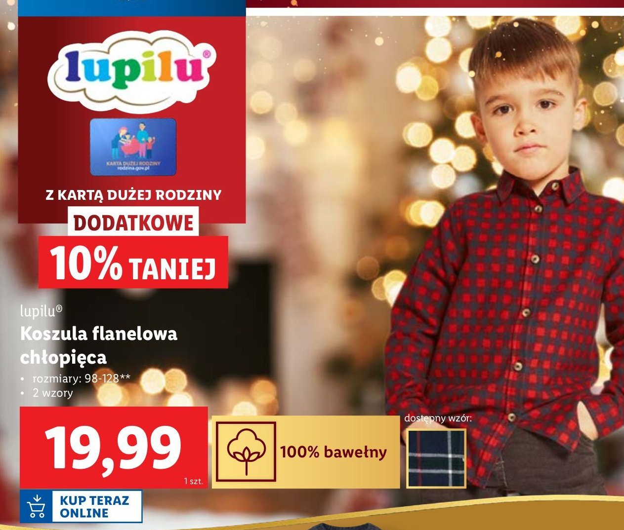 Koszula chłopięca 98-128 Lupilu promocja