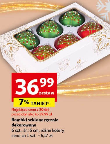 Bombki szklane dekorowane 6 cm promocja