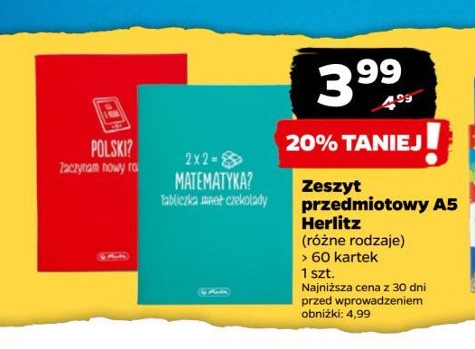 Zeszyt a5/60 k. Herlitz promocja