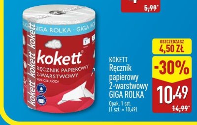 Ręcznik papierowy KOKETT 2-warstwowy GIGA ROLKA promocja w Aldi