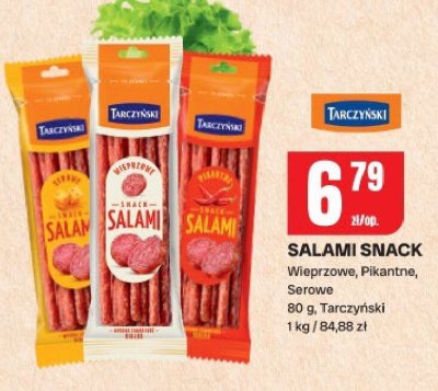 Salami Snack Wieprzowe, Pikantne, Serowe 80 g, Tarczyński promocja w Chorten