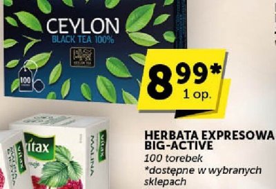Herbata ekspresowa Big-Active Ceylon promocja w Groszek