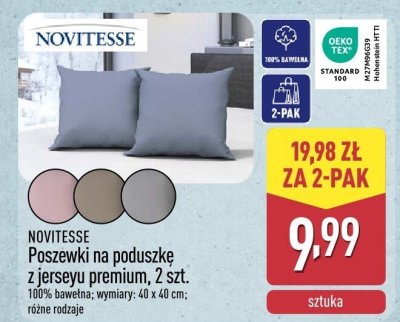 Poszewki na poduszkę z jerseyu premium NOVITESSE, 2 szt. promocja w Aldi